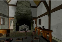 open hall house with chimney
